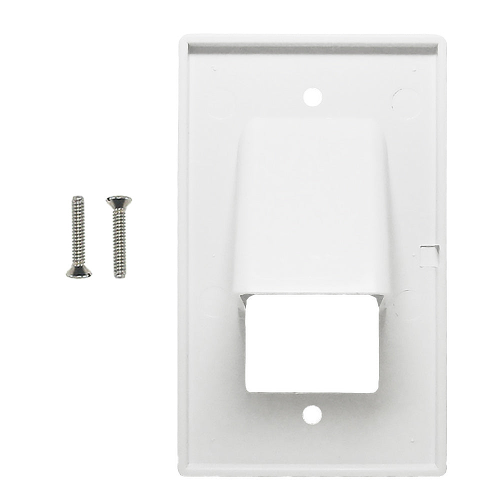 Cable Pass-through Wall Plate, Single Gang - White – Generic – Pass-Through Wall Plates (photo 2)
