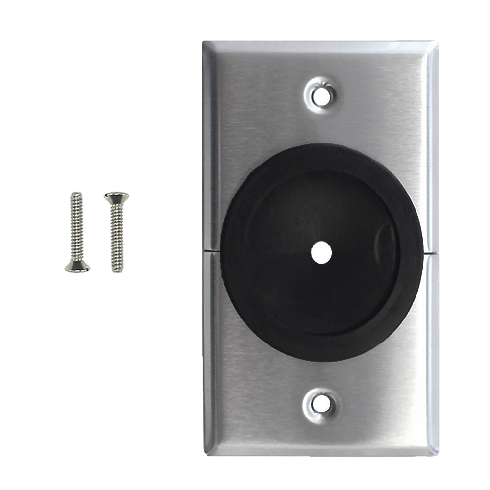 Cable Pass-through Wall Plate, Removable Bottom, Single Gang - Stainless Steel - Split – Generic