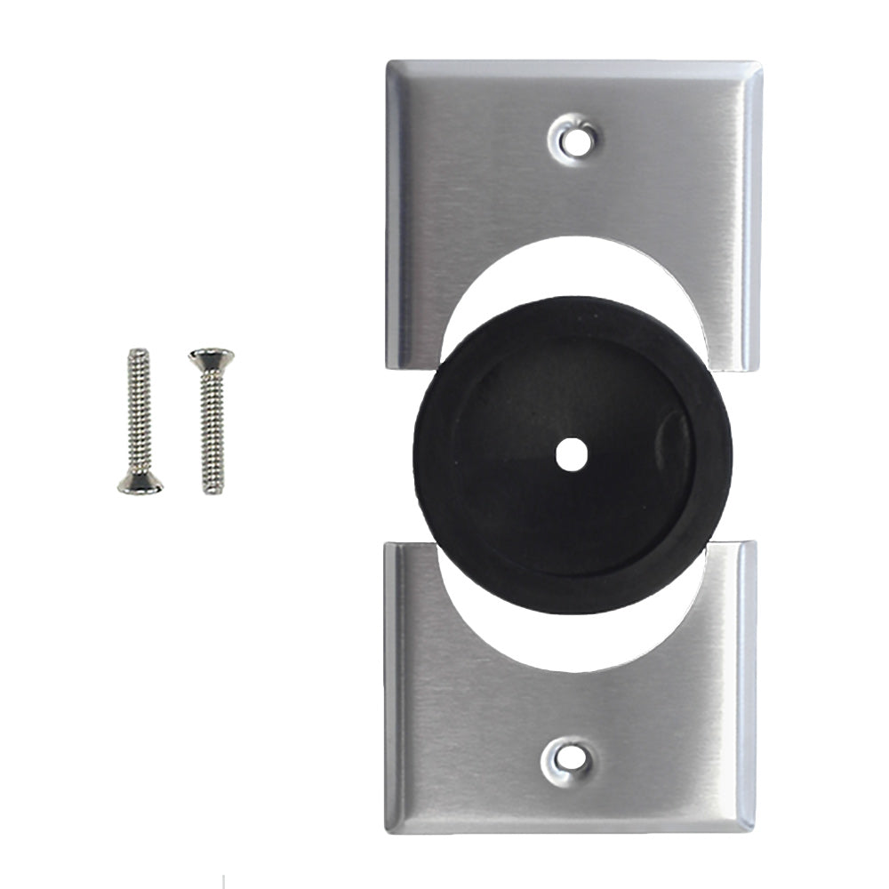 Cable Pass-through Wall Plate, Removable Bottom, Single Gang - Stainless Steel - Split – Generic – Pass-Through Wall Plates (photo 2)