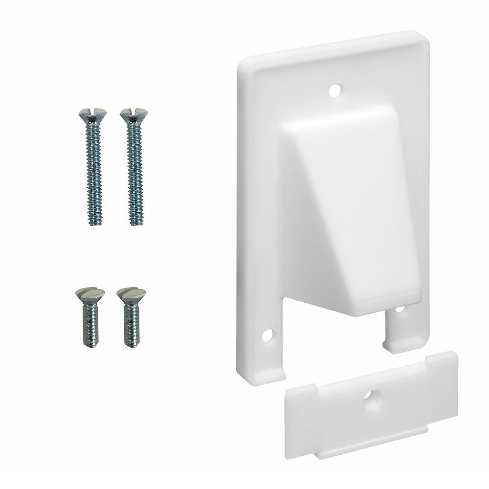 Cable Pass-through Wall Plate, Removable Bottom, Single Gang - White – Generic