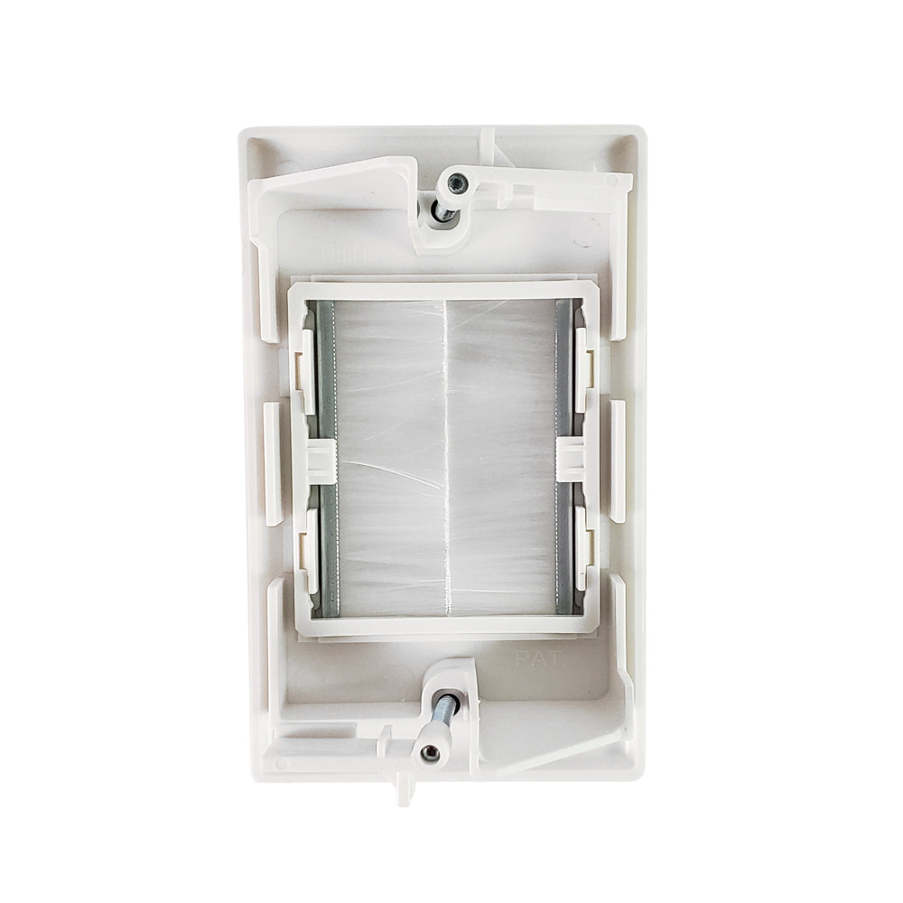 Cable Pass-Through Wall Plate - Brush Style with Wall Clip - Single Gang - White – Generic – Pass-Through Wall Plates (photo 2)