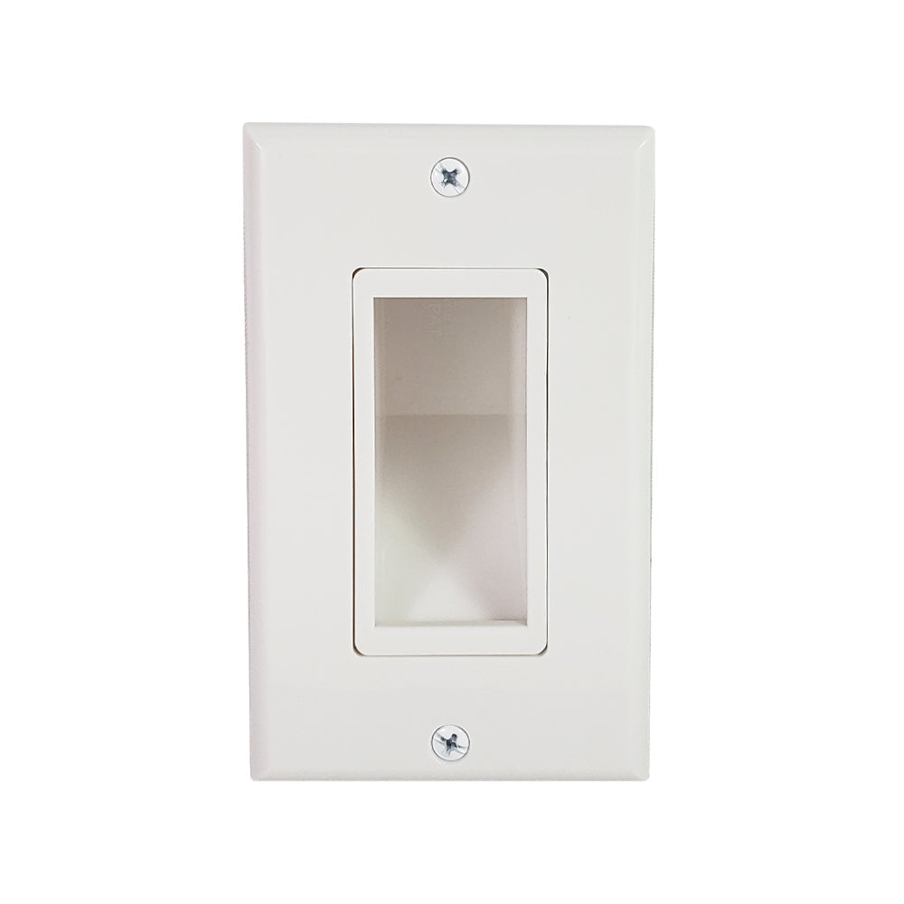 Cable Pass-Through Wall Plate with built-in Wall Clip - Single Gang - White – Generic – Pass-Through Wall Plates