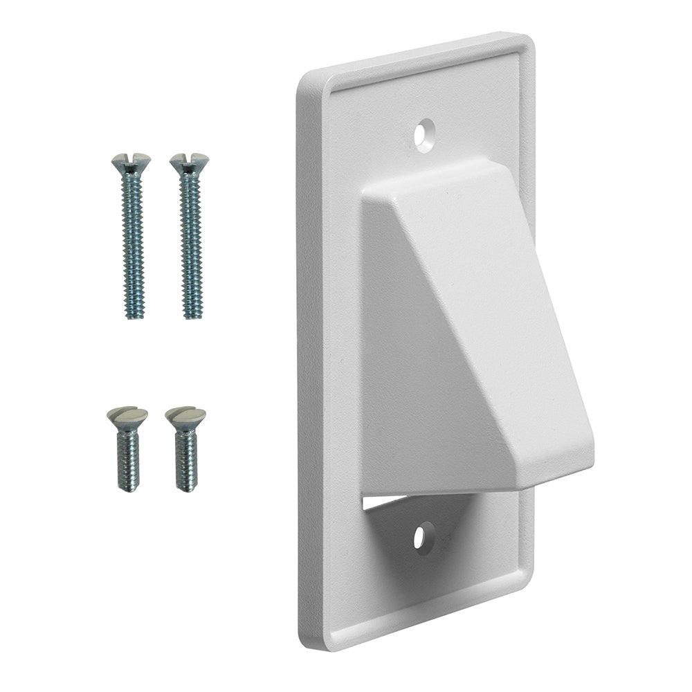 Cable Pass-through Wall Plate, Single Gang Reversible - White – Generic