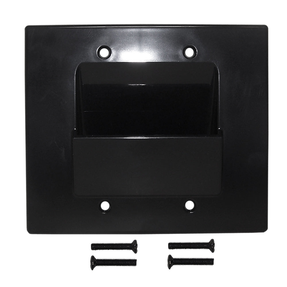 Cable Pass-through Wall Plate, Double Gang - Black – Generic