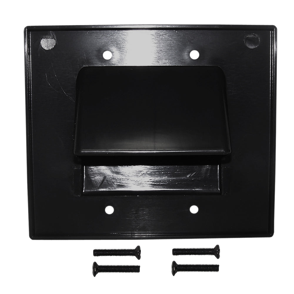 Cable Pass-through Wall Plate, Double Gang - Black – Generic – Pass-Through Wall Plates (photo 2)
