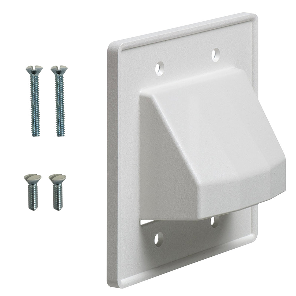 Cable Pass-through Wall Plate, Double Gang Reversible - White – Generic – Pass-Through Wall Plates