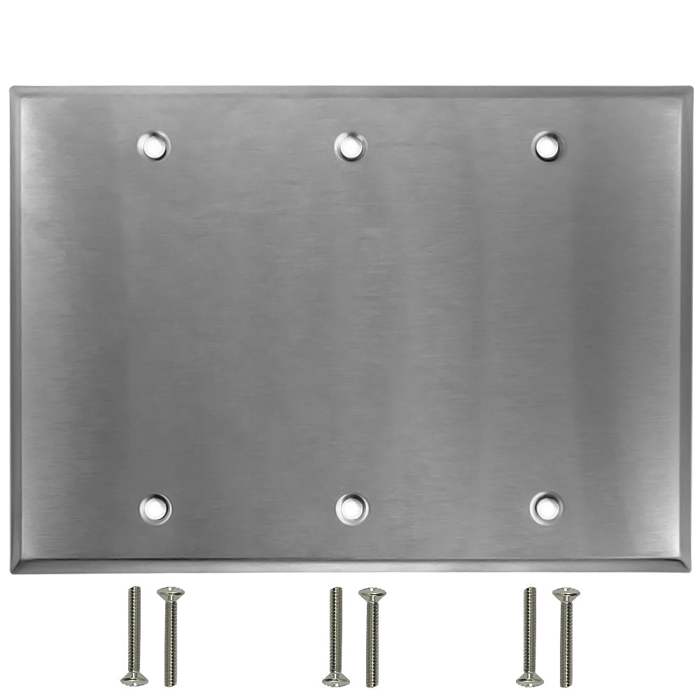 Triple Gang - Blank - Stainless Steel Wall Plate – Generic – Stainless Steel Wall Plates