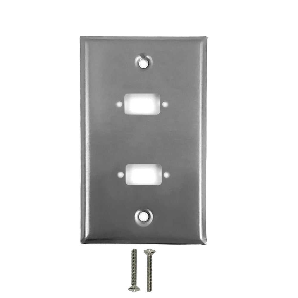 Single Gang - 2x ICDB Cutout - Stainless Steel Wall Plate – Generic – Stainless Steel Wall Plates