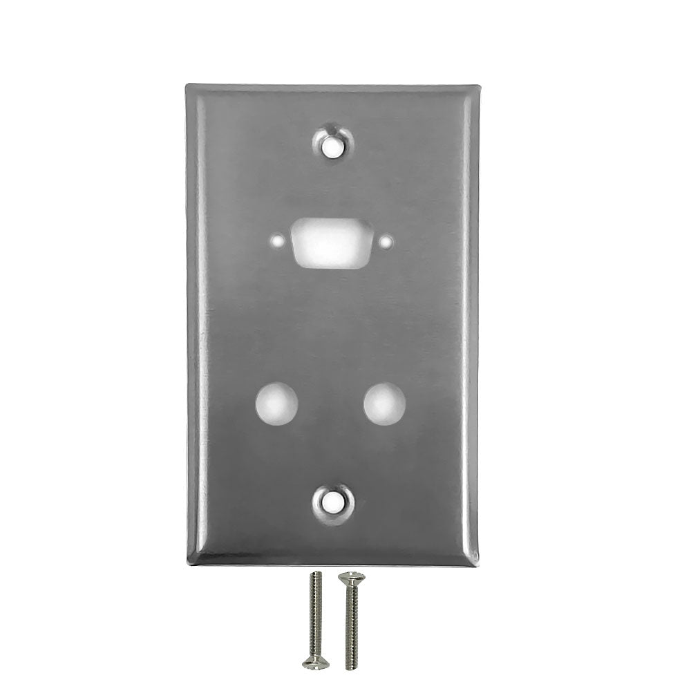 Single Gang - 1x ICDB Cutout - 2x 3/8 inch Hole - Stainless Steel Wall Plate – Generic