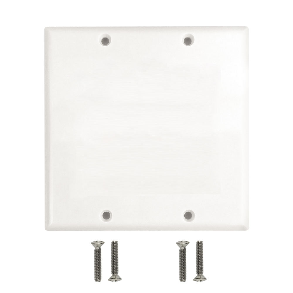 Double Gang Wall Plate, Solid - White – Generic