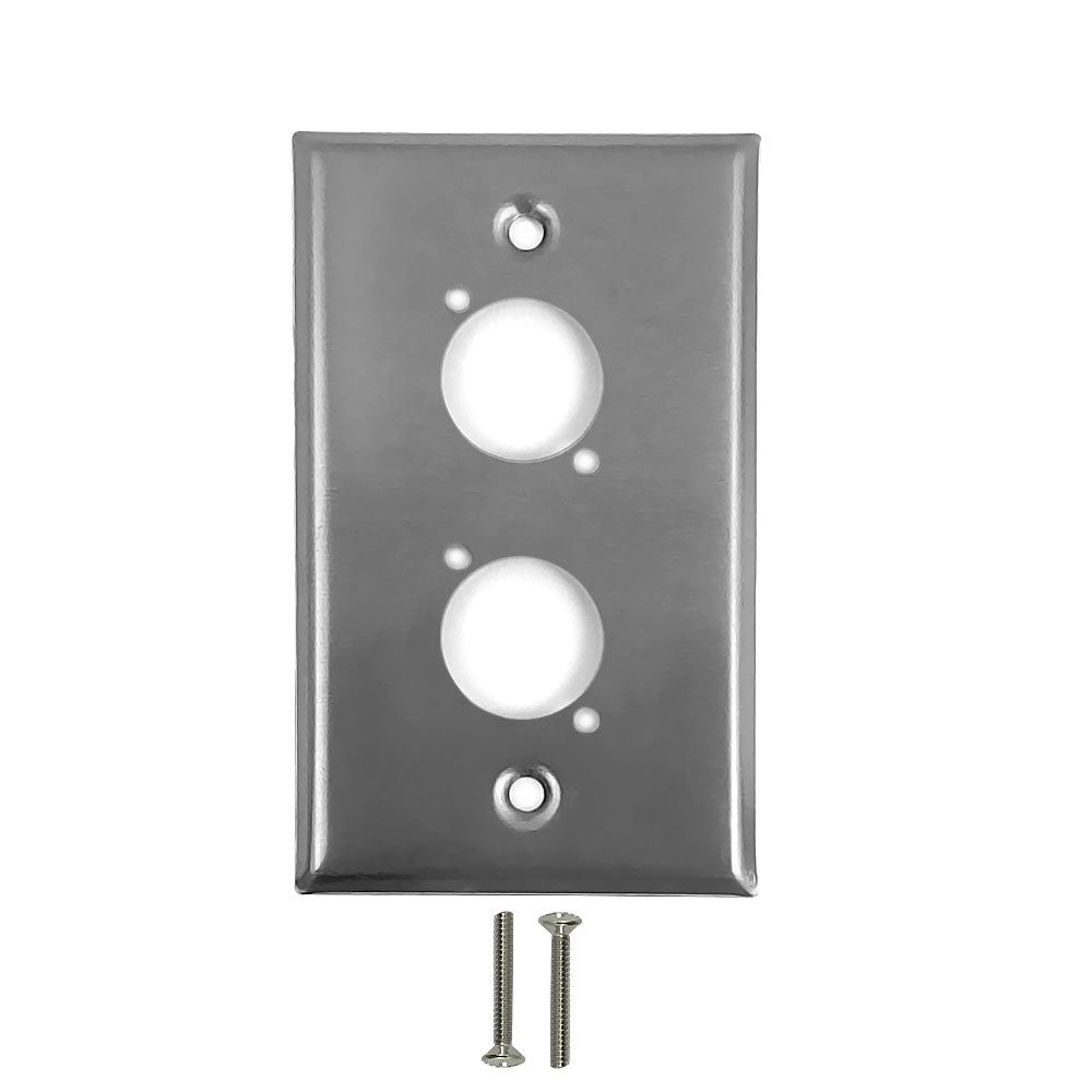 Single Gang - 2x D-Cut - Stainless Steel Wall Plate – Generic