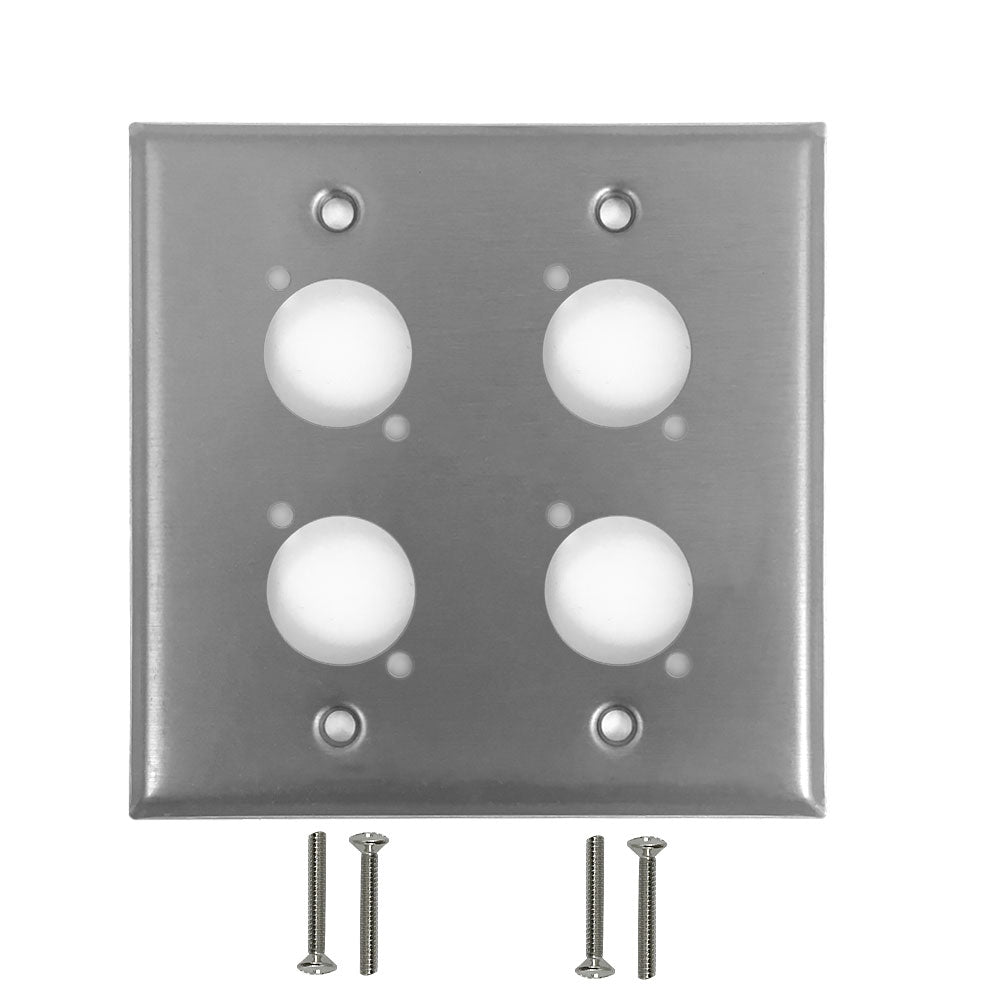 Double Gang - 4x D-Cut - Stainless Steel Wall Plate – Generic – Stainless Steel Wall Plates