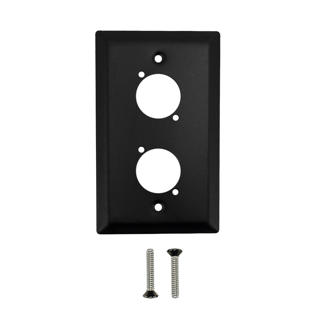 Single Gang - 2x D-Cut - Stainless Steel Wall Plate - Black – Generic – Stainless Steel Wall Plates