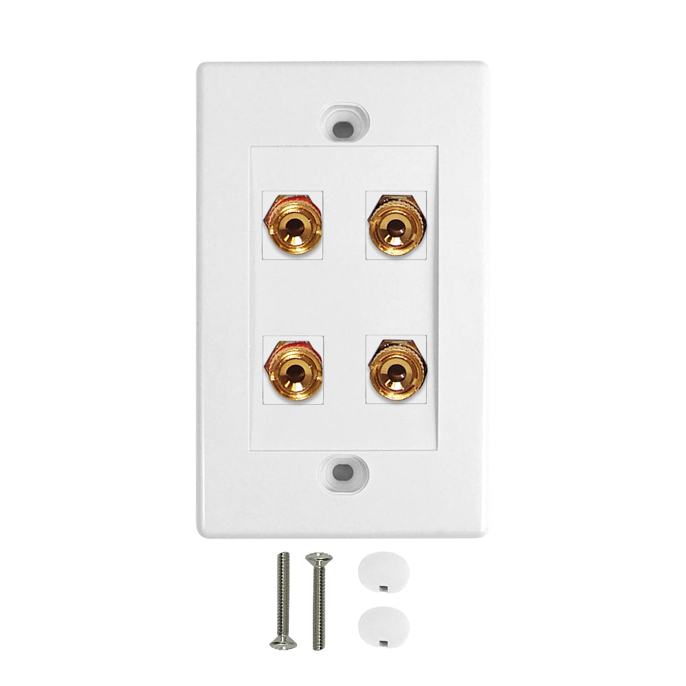 2 Pair Banana Clip Wall Plate Kit - White – Generic