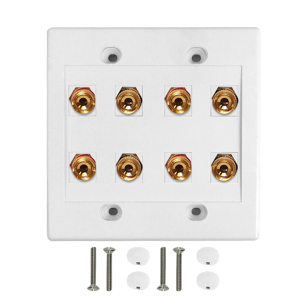 4 Pair Banana Clip Wall Plate Kit - White – Generic
