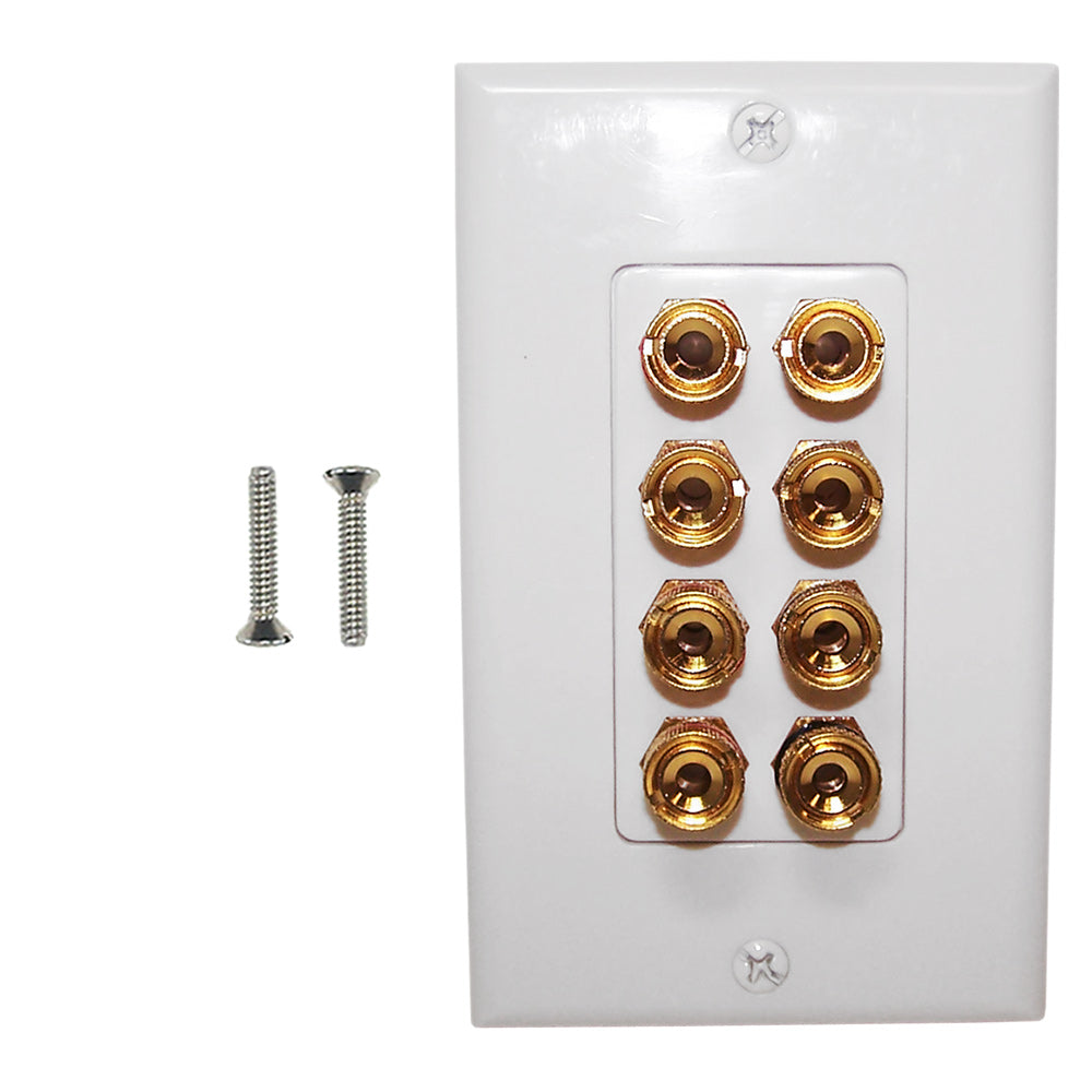 4 Pair Banana Clip Wall Plate Kit Decora - White – Generic
