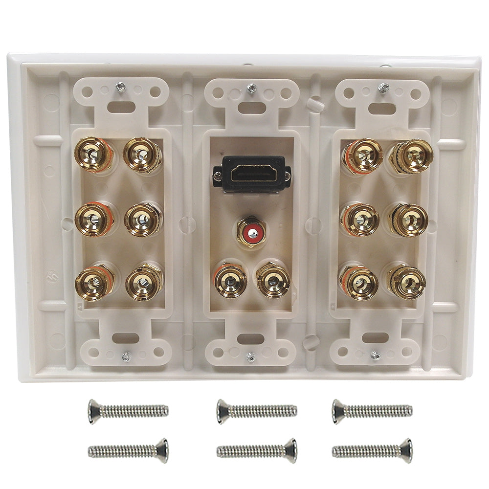 7.1 Surround Sound + HDMI Wall Plate Kit, Decora - White – Generic – Wall Plate Kits (photo 2)