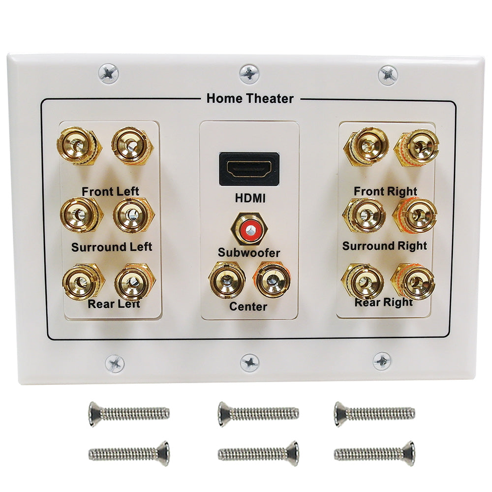 7.1 Surround Sound + HDMI Wall Plate Kit, Decora - White – Generic