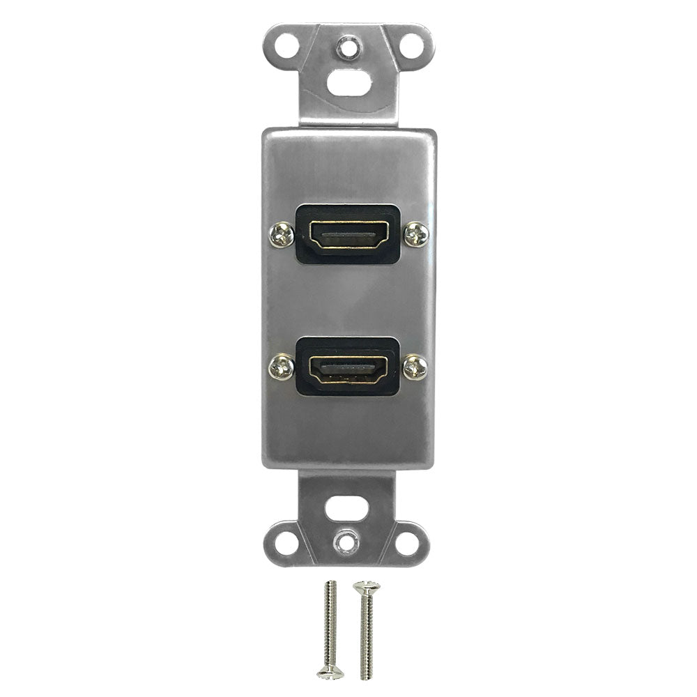 Stainless Steel Decora Strap - 2x HDMI – Generic – Wall Plate Kits