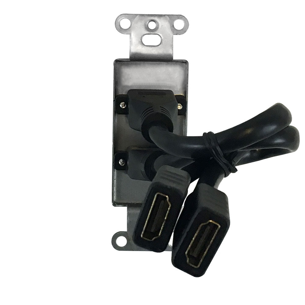 Stainless Steel Decora Strap - 2x HDMI – Generic – Wall Plate Kits (photo 2)