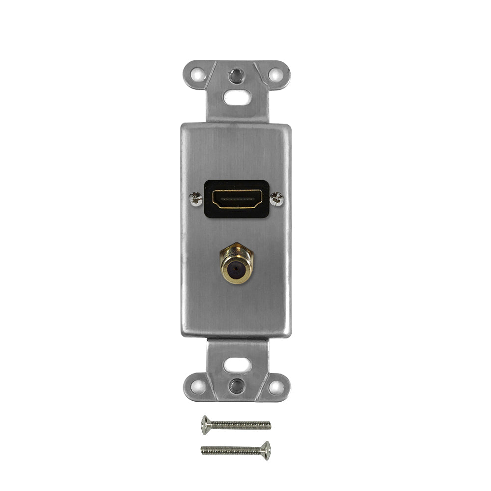 Stainless Steel Decora Strap - 1x HDMI + 1x F-Type – Generic