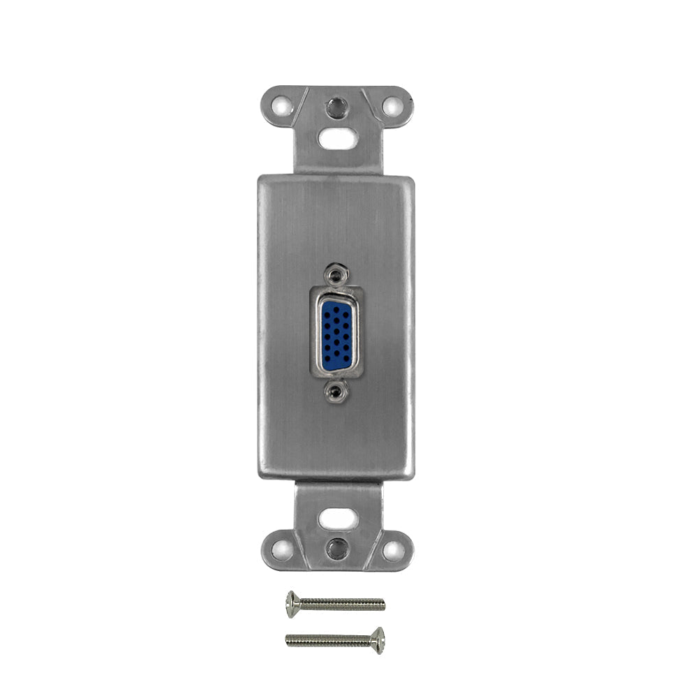 Stainless Steel Decora Strap - 1x VGA – Generic – Wall Plate Kits