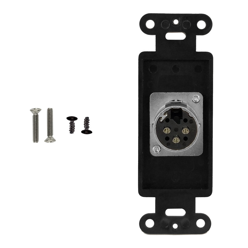 Black Decora Strap - 1x XLR Female, Locking – Generic – Wall Plate Kits (photo 2)