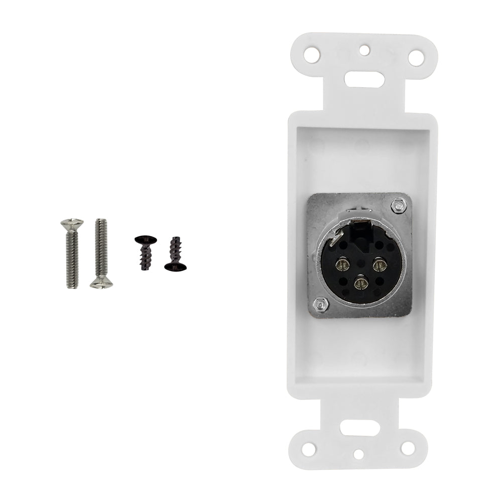 White Decora Strap - 1x XLR Female, Locking – Generic – Wall Plate Kits (photo 2)