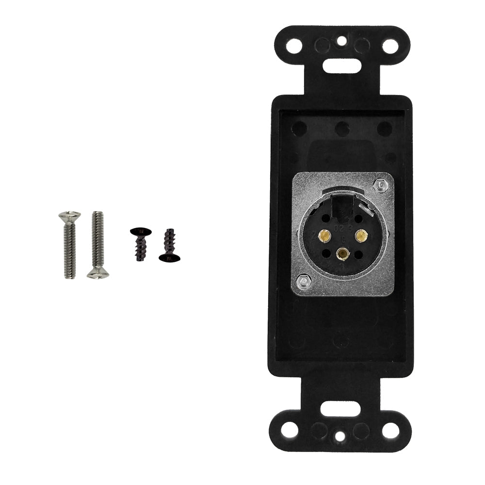 Black Decora Strap - 1x XLR Male – Generic – Wall Plate Kits (photo 2)