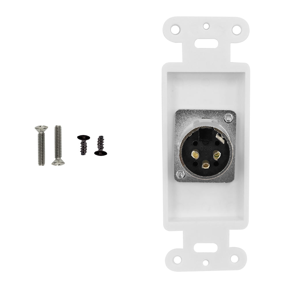 White Decora Strap - 1x XLR Male – Generic – Wall Plate Kits (photo 2)