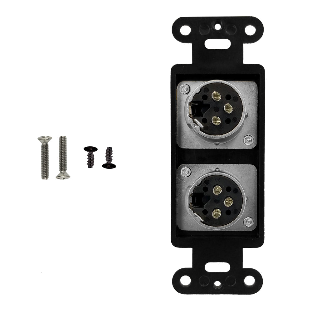 Black Decora Strap - 2x XLR Female, Locking – Generic – Wall Plate Kits (photo 2)