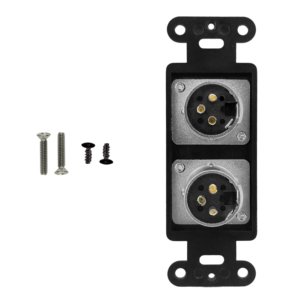 Black Decora Strap - 2x XLR Male – Generic – Wall Plate Kits (photo 2)
