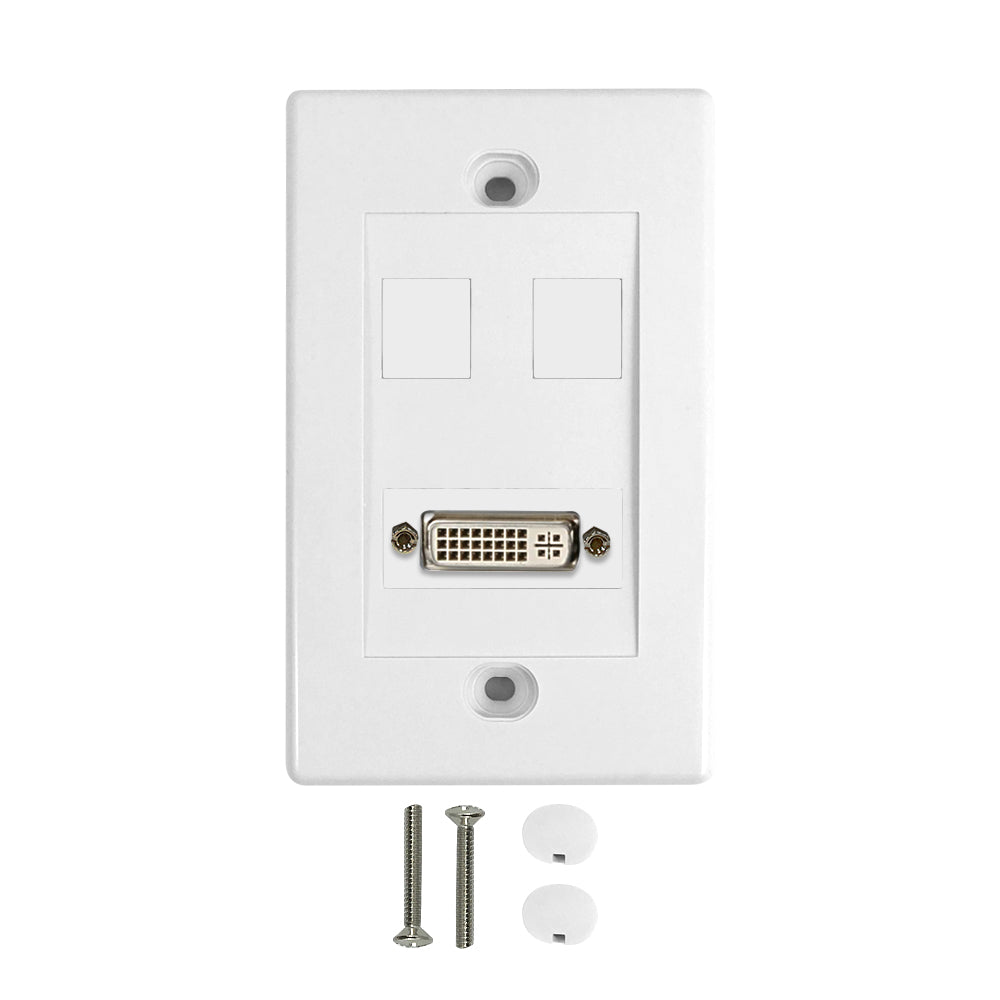 1-Port DVI Wall Plate Kit - White – Generic – Wall Plate Kits