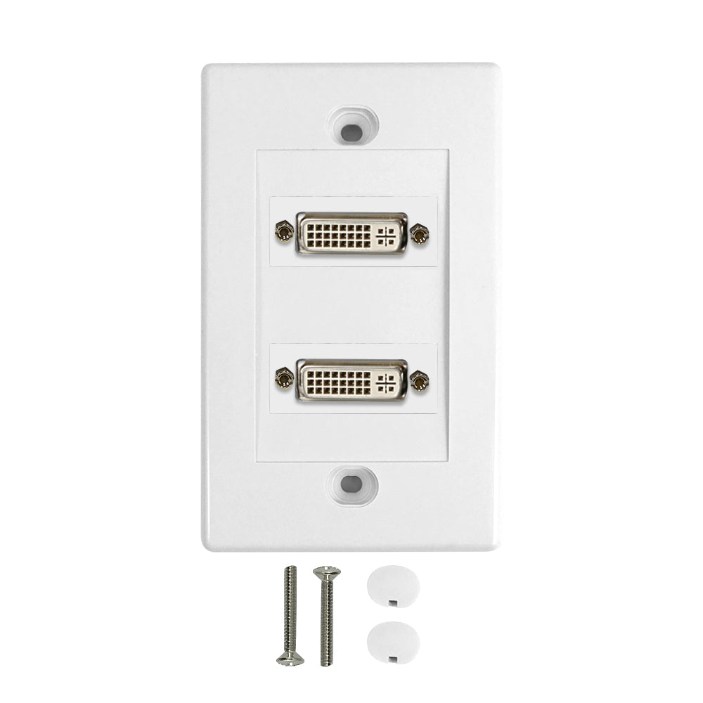 2-Port DVI Wall Plate Kit - White – Generic – Wall Plate Kits