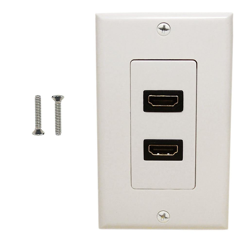 2-Port HDMI Wall Plate Kit Decora White – Generic