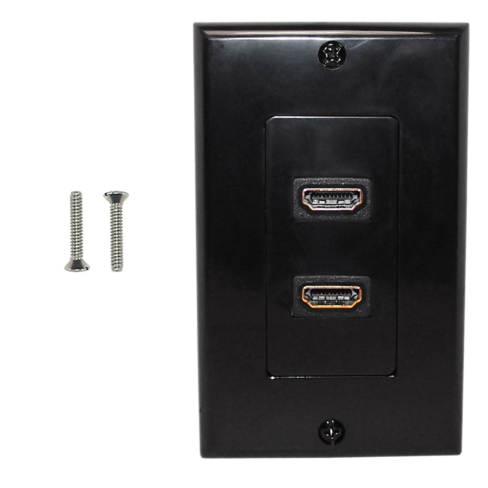 2-Port HDMI Wall Plate Kit Decora Black – Generic