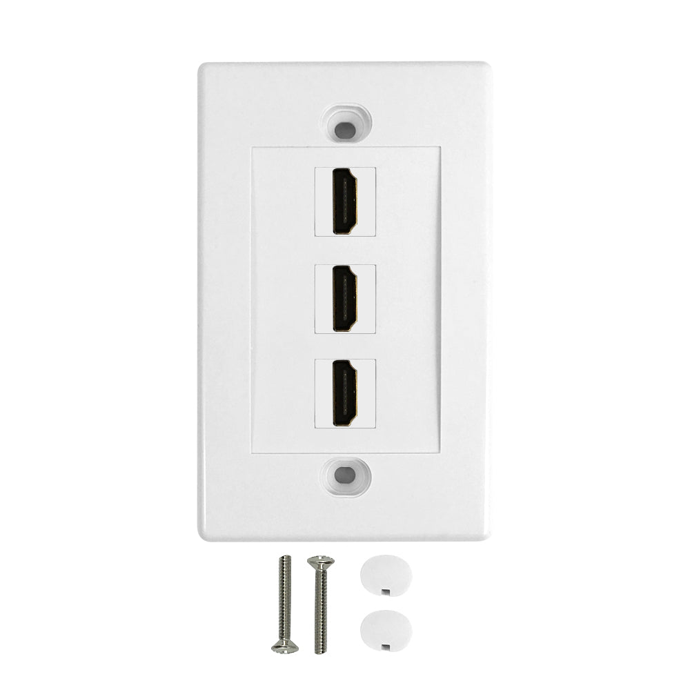 3-Port HDMI Wall Plate Kit - White – Generic