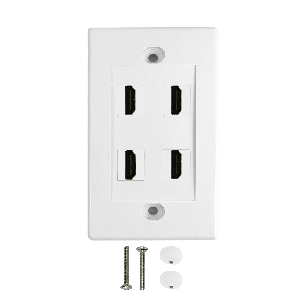 4-Port HDMI Wall Plate Kit - White – Generic