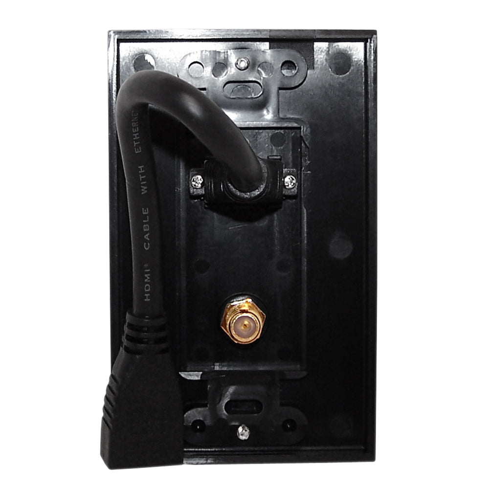 1-Port HDMI + 1-Port F-Type Wall Plate Kit Decora Black – Generic – Wall Plate Kits (photo 2)