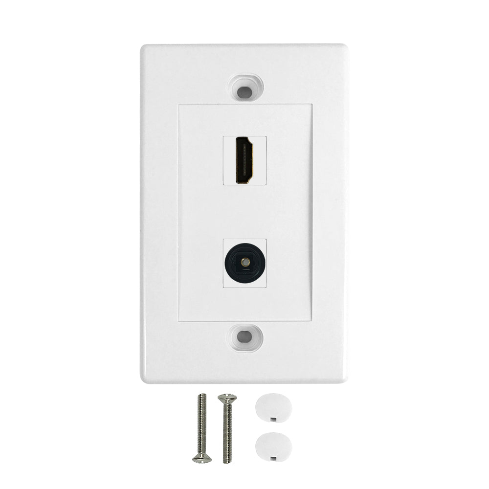 1-Port HDMI + 1-Port Toslink Wall Plate Kit - White – Generic – Wall Plate Kits