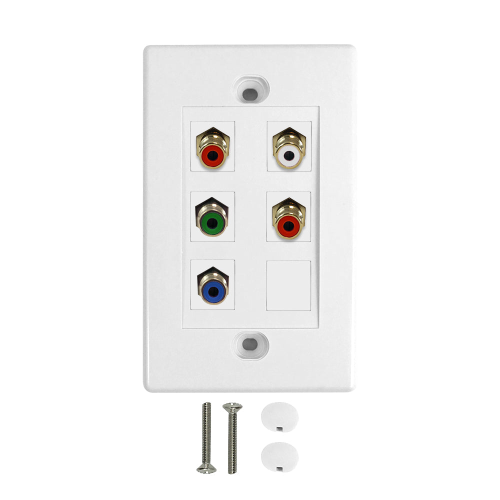 Component + Left/Right Audio Wall Plate Kit - White – Generic