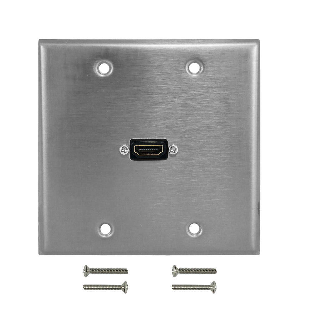 HDMI Double Gang Wall Plate Kit - Stainless Steel – Generic
