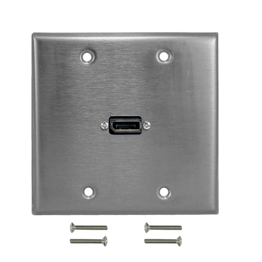 DisplayPort Double Gang Wall Plate Kit - Stainless Steel – Generic – Wall Plate Kits
