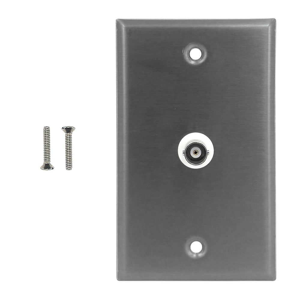 Single Gang SS Wall Plate Kit (1x BNC) - 50 Ohm – Generic