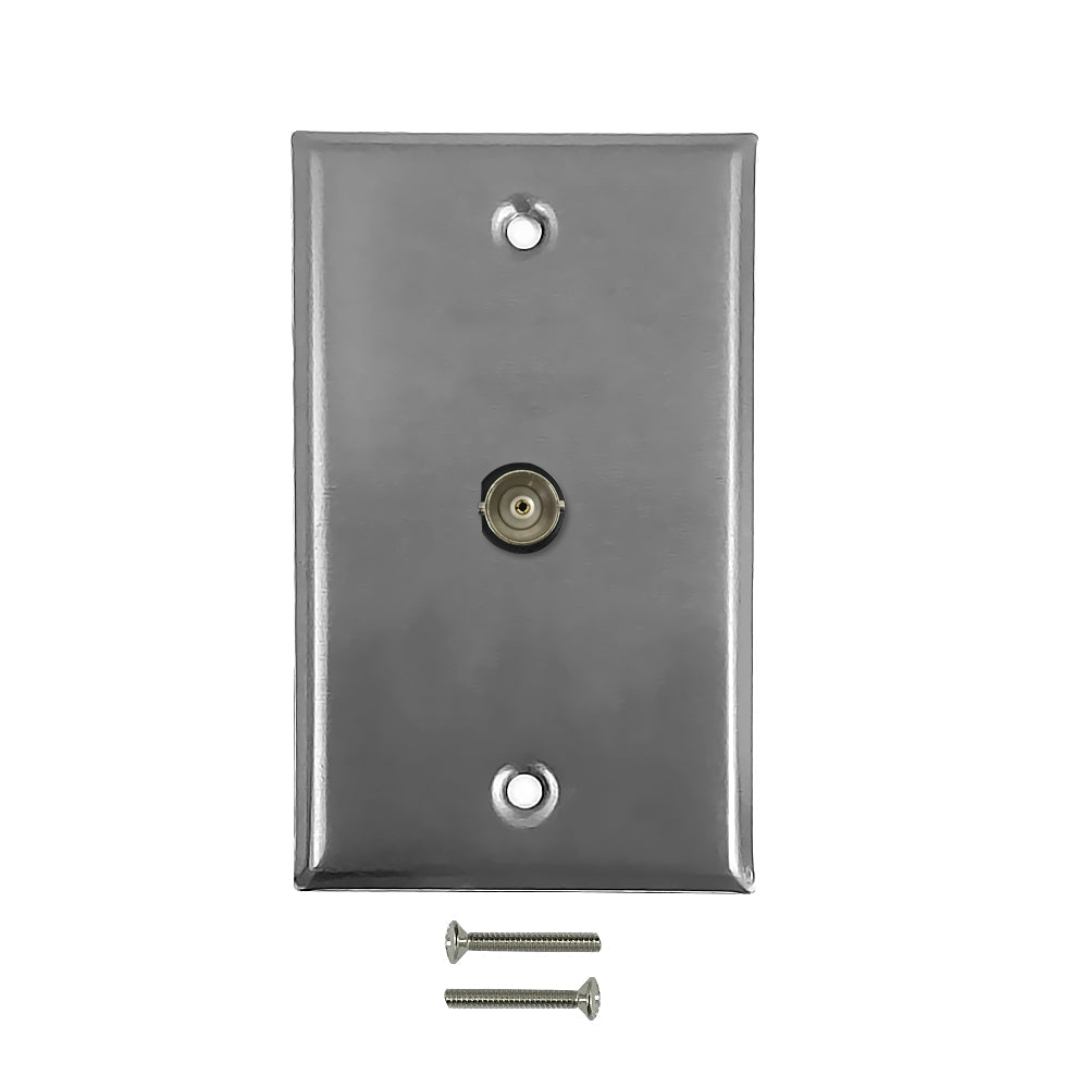 Single Gang SS Wall Plate Kit (1x BNC) - 75 Ohm – Generic