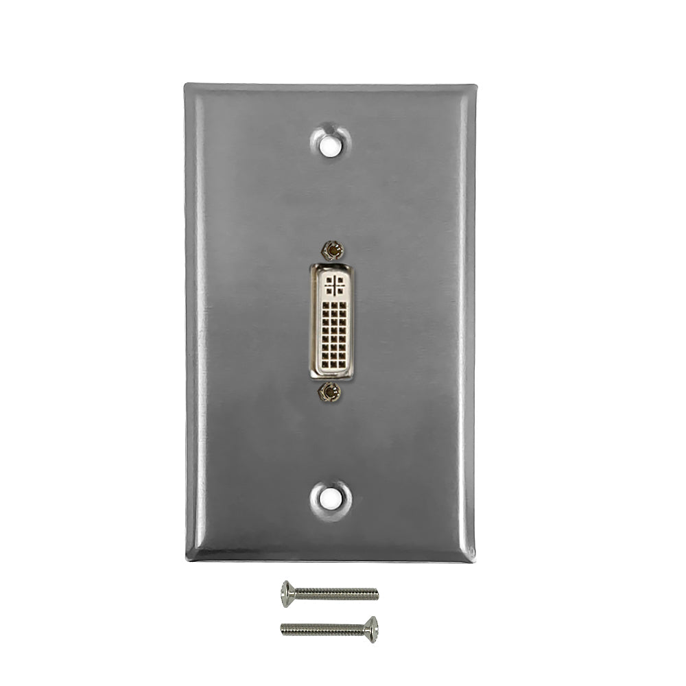 1-Port DVI Wall Plate Kit - Stainless Steel – Generic