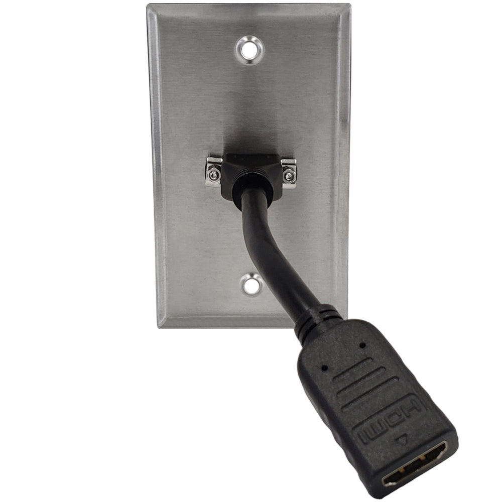1-Port HDMI Wall Plate Kit - Stainless Steel – Generic – Wall Plate Kits (photo 2)