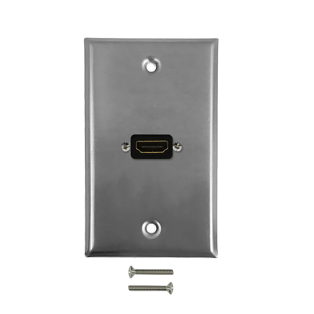 1-Port HDMI Wall Plate Kit - Stainless Steel – Generic