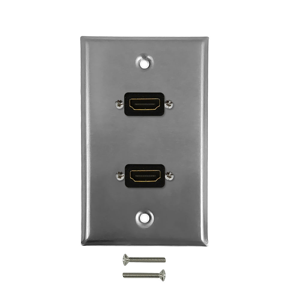 2-Port HDMI Wall Plate Kit - Stainless Steel – Generic