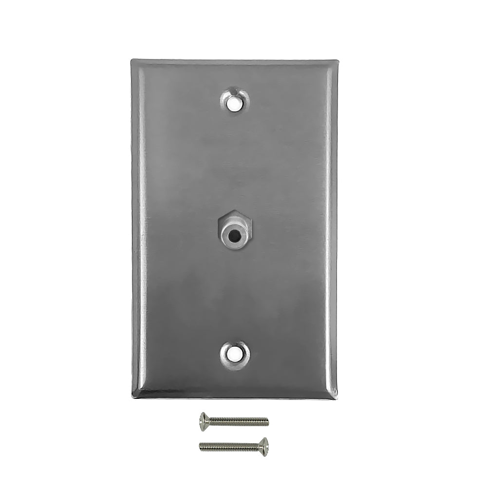 3.5mm Stereo Single Gang Wall Plate Kit - Stainless Steel – Generic
